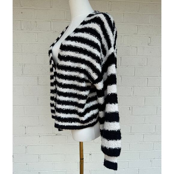 SALTWATER LUXE BRETON SCOUT BUTTON FRONT CARDIGAN SWEATER M BRITON STRIPE - Picture 5 of 11